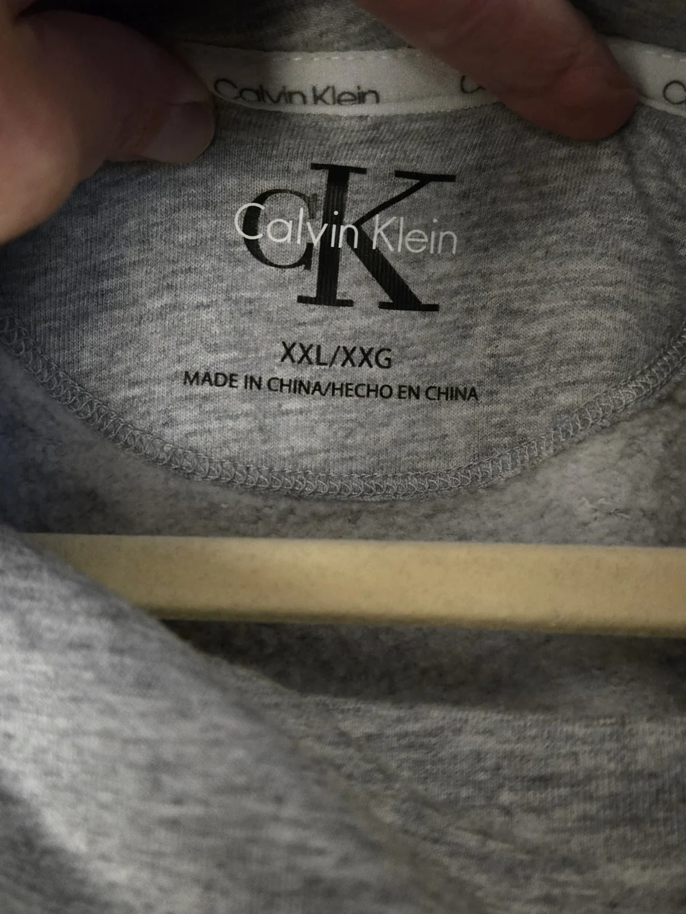 Calvin Klein Light Gray Leopard-Print Cowl Hoodie Sweater